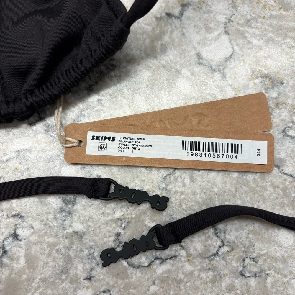 SKIMS Signature Swim Triangle Bikini Top with Logo Accents NWT Small Rare - Picture 6 of 9